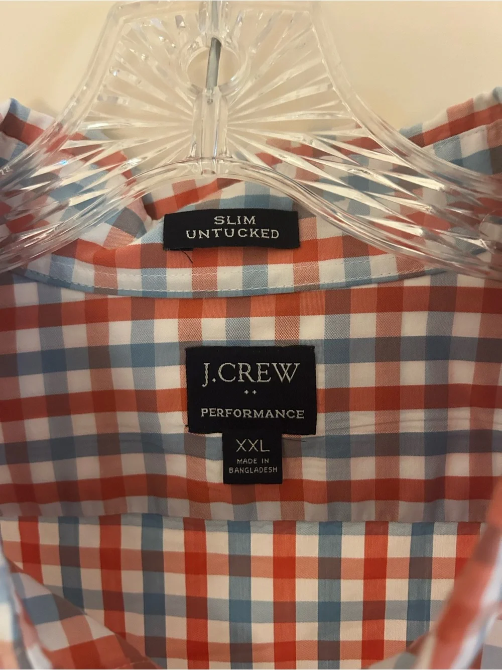 J. Crew Men’s Orange and Blue Plaid Button-Down Shirt